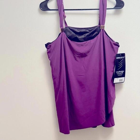 Miraclesuit Razzle Dazzle Tankini Top Pink Underwire swimwear New 16 orchid - Picture 6 of 10